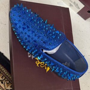 Royal Blue Spiked Loafers by Royal Shoes